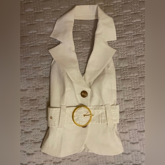 bebe Jackets & Blazers - Bebe white halter vest
